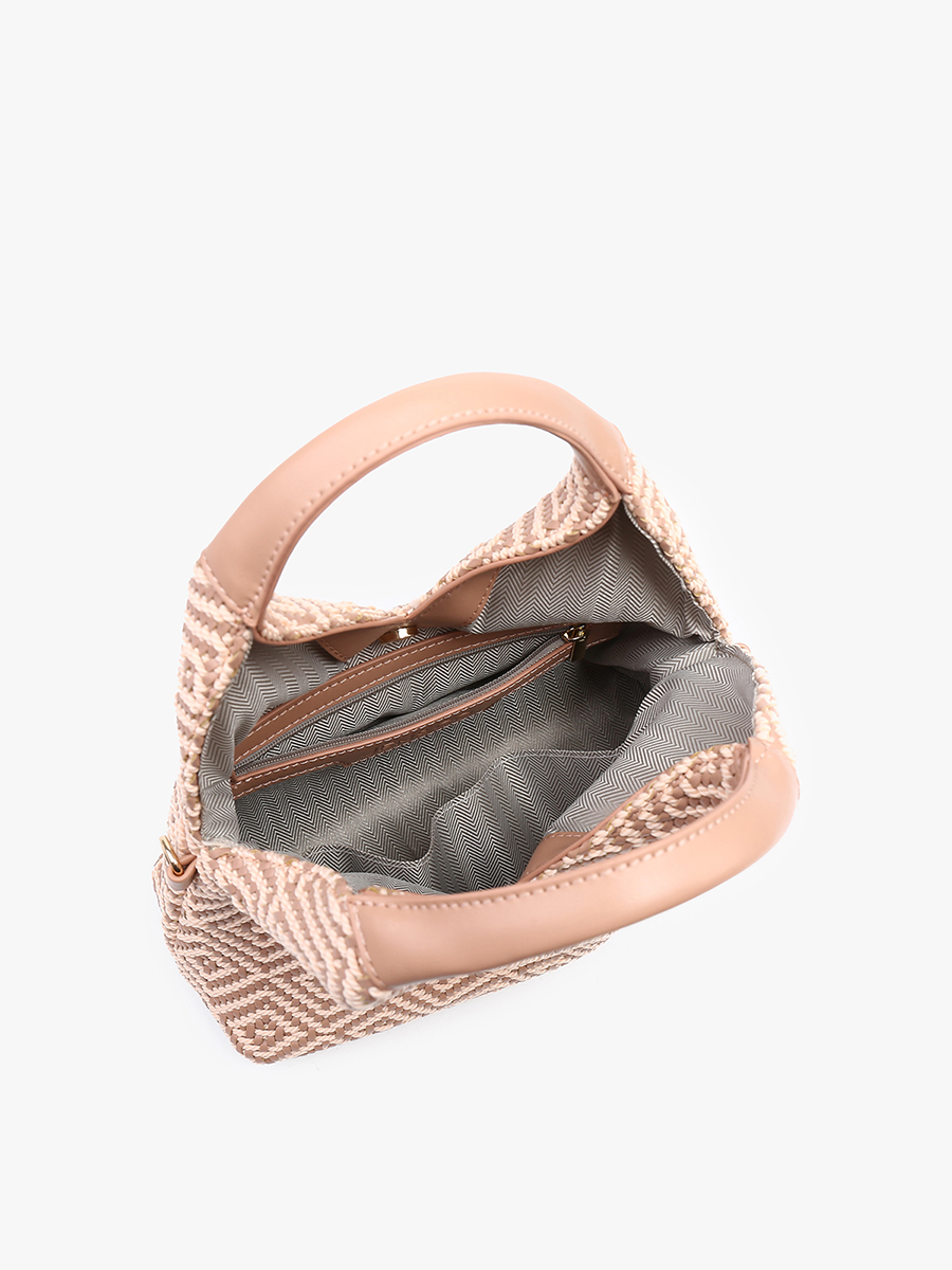 M2430 Cecily Striped Woven Hobo w/ Dual Handles