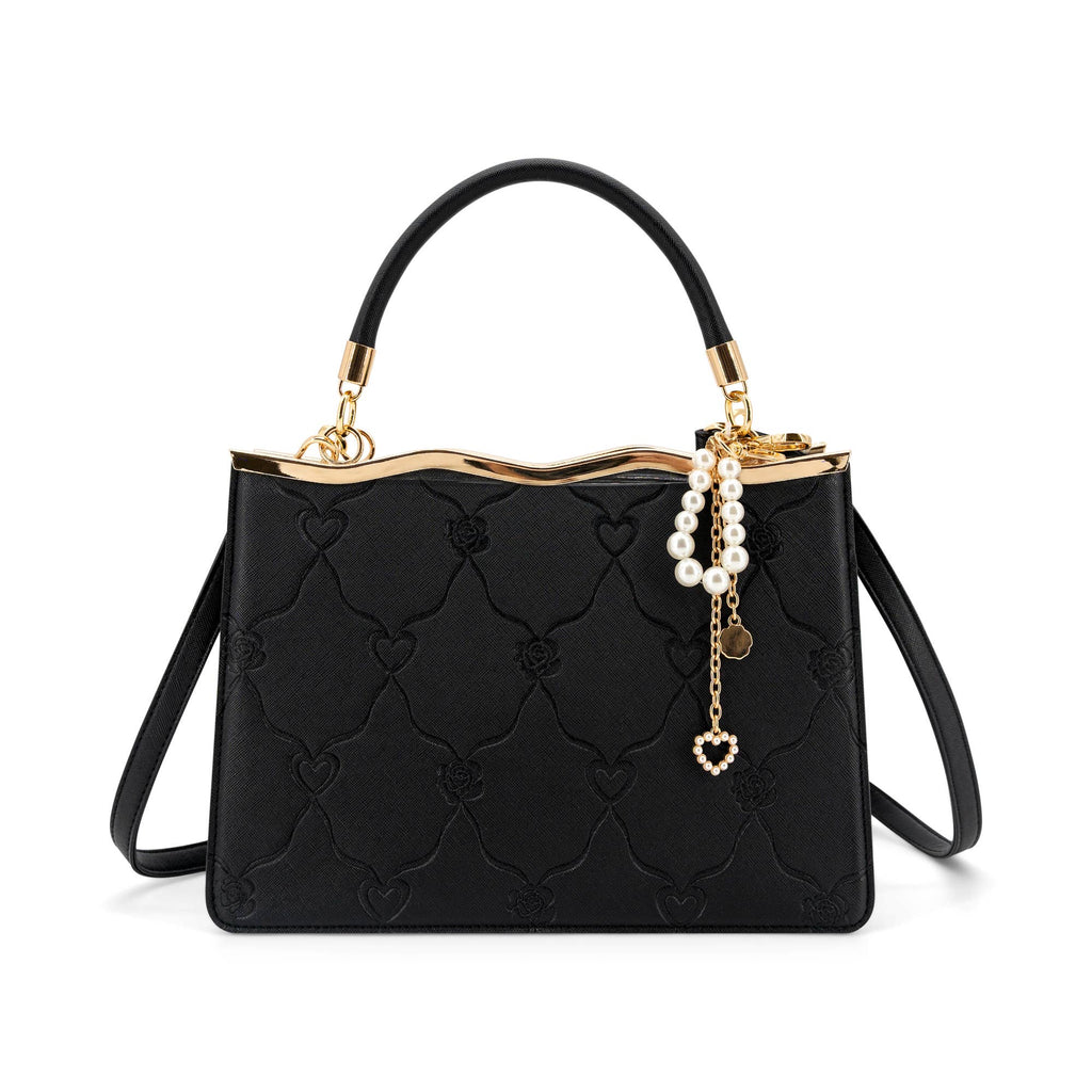 Amara Embossed Heart Top Handle Crossbody Bag