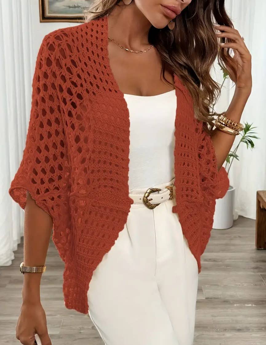 Open Knit BatWing Cardigan Beach Cover Up