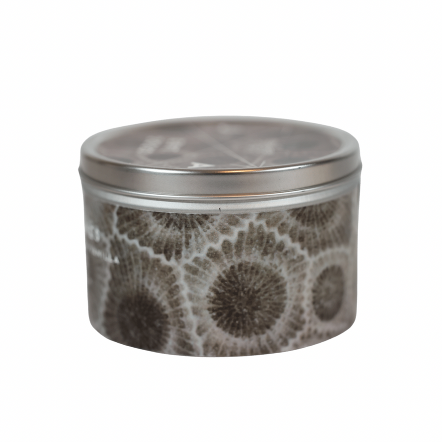 Petoskey Stones® Wooden Wick 11oz Tin Candle- Michigan