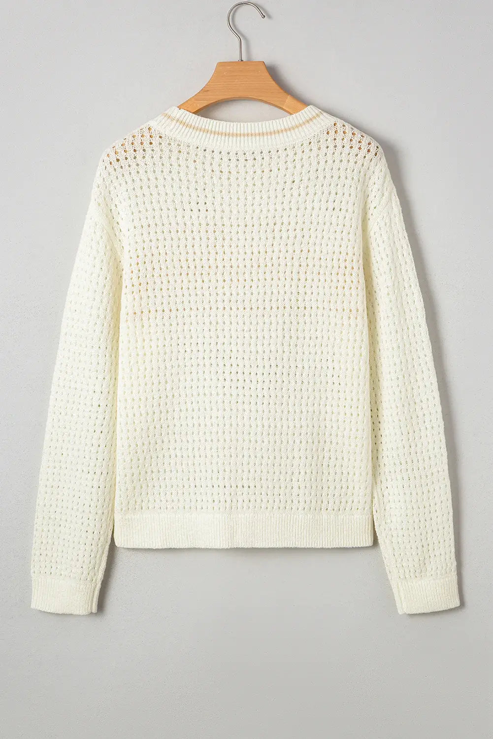 BEACH Hollow Out Knitted Spring Lightweight Dolman Sweater