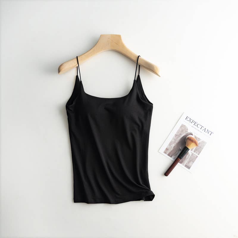 Cotton blend camisole daily regular basic self bra tank top