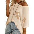 Boho Summer Chic Flower Crochet Hollow Knit Top