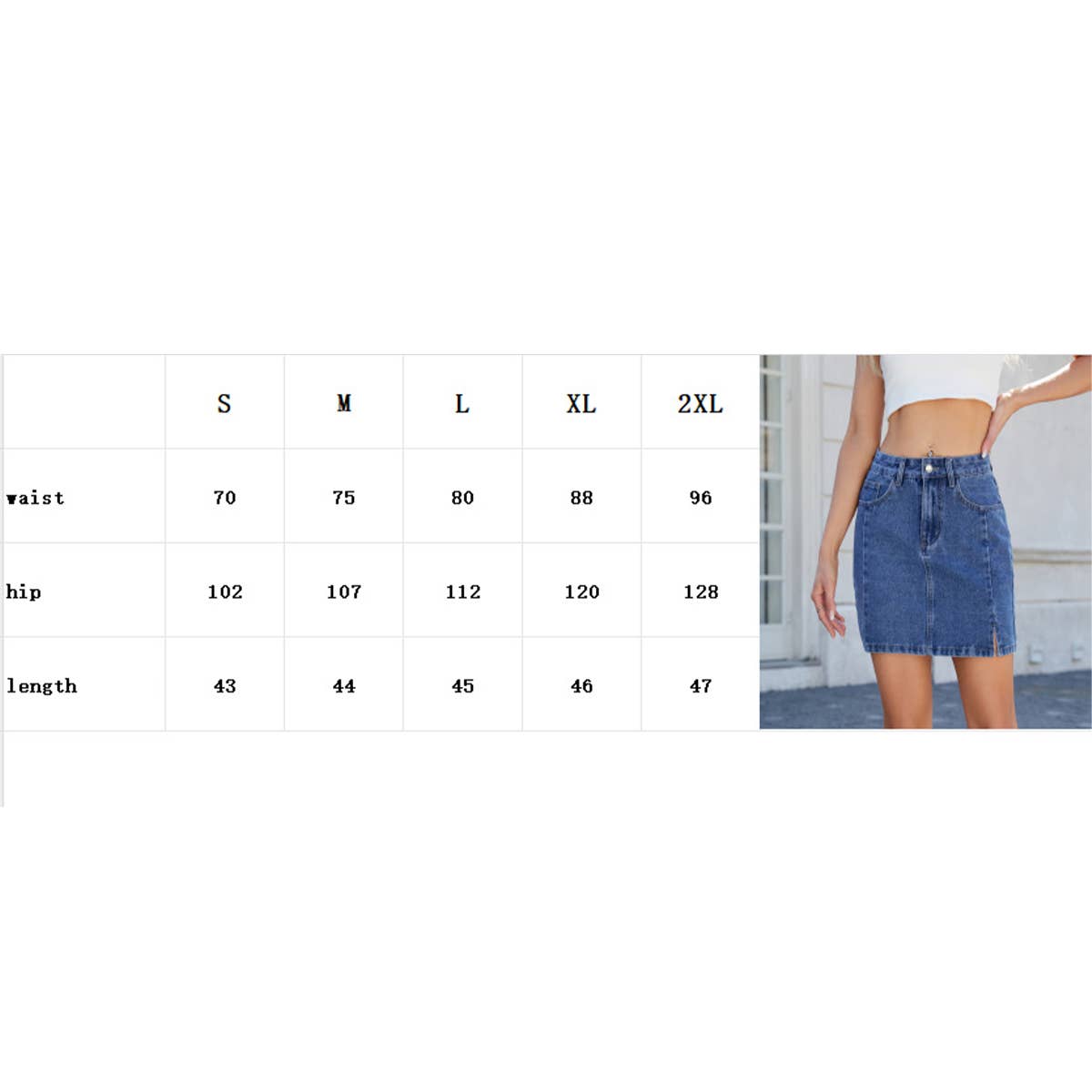 Fashion split basic denim short hip wrap skirt
