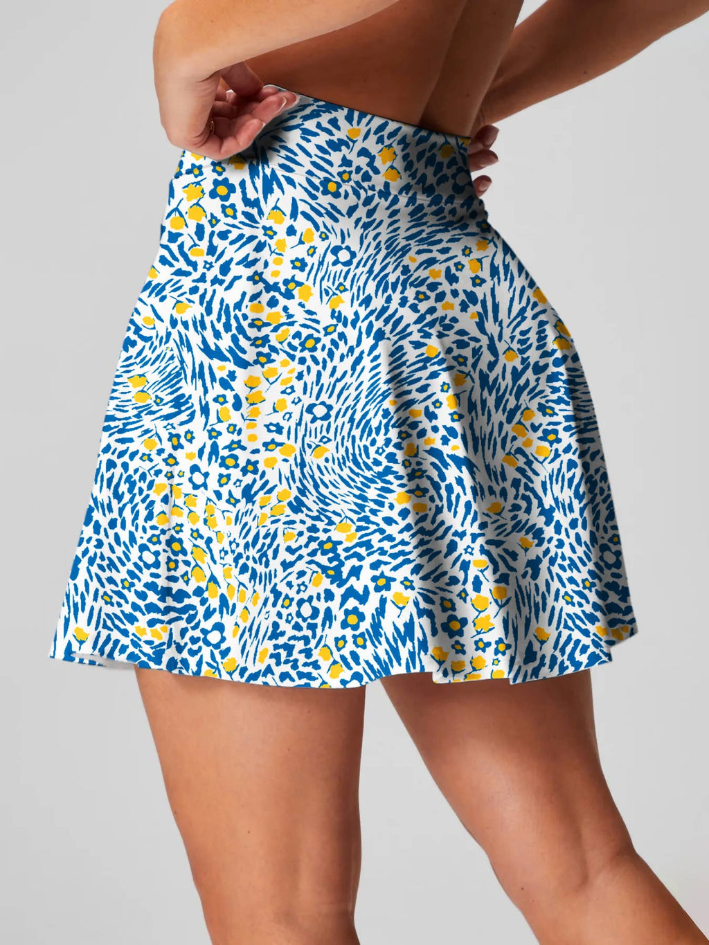 Floral print tennis skort boho athletic skirt with shorts