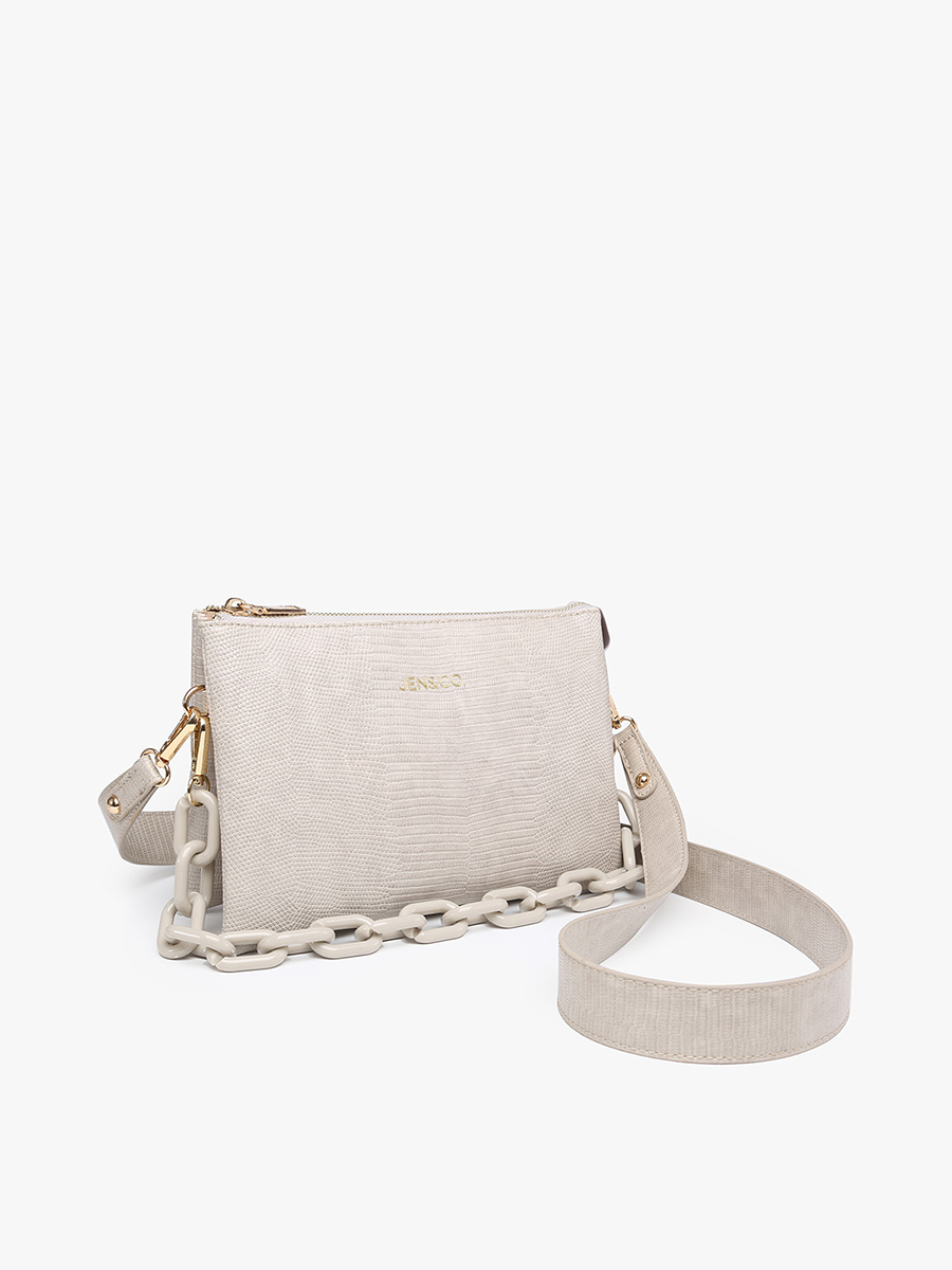 M2056LZ Izzy Lizard Crossbody Bag – Chain Strap