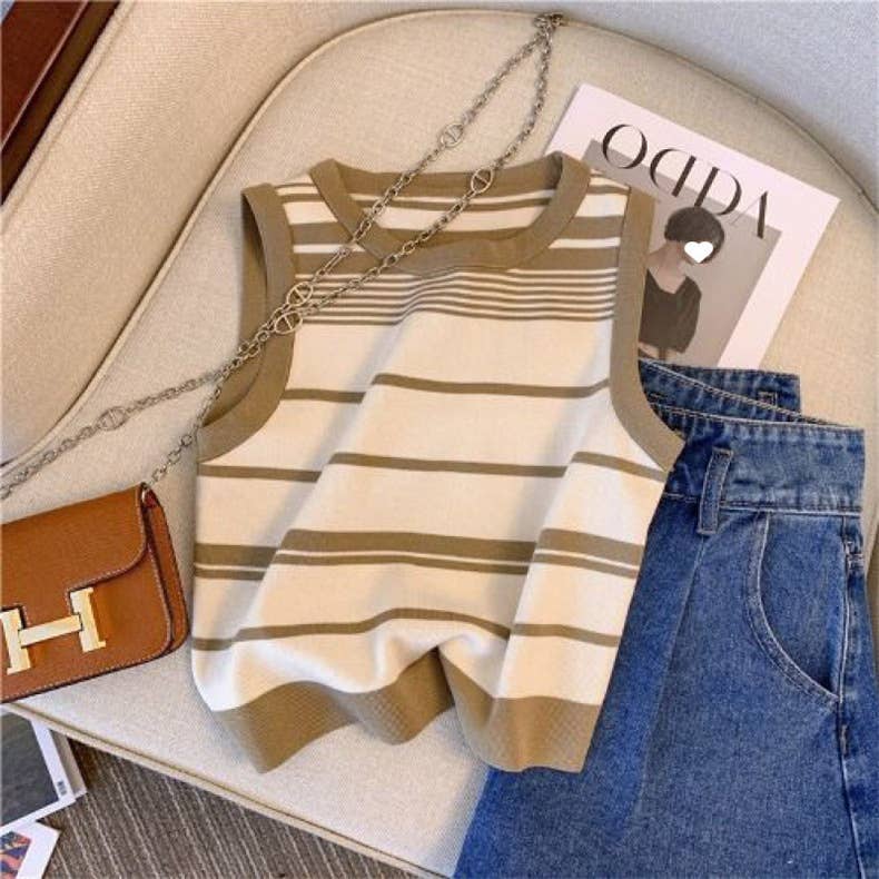Knit Tank Top Sleeveless Vest
