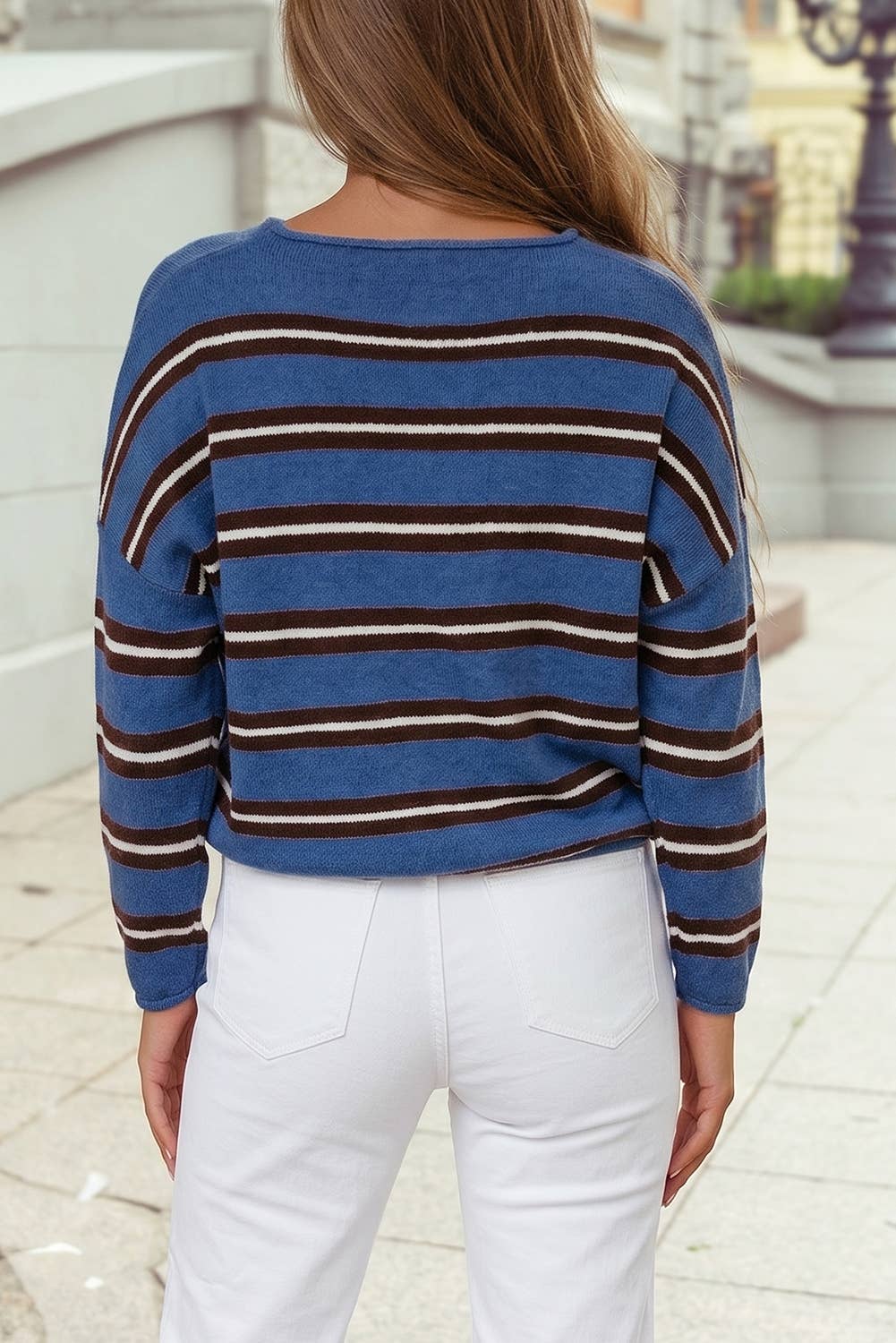 Button Front Long Sleeve Drop Shoulder Sweater Cardigan