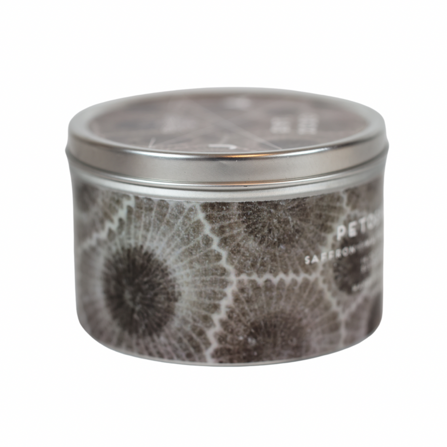 Petoskey Stones® Wooden Wick 11oz Tin Candle- Michigan