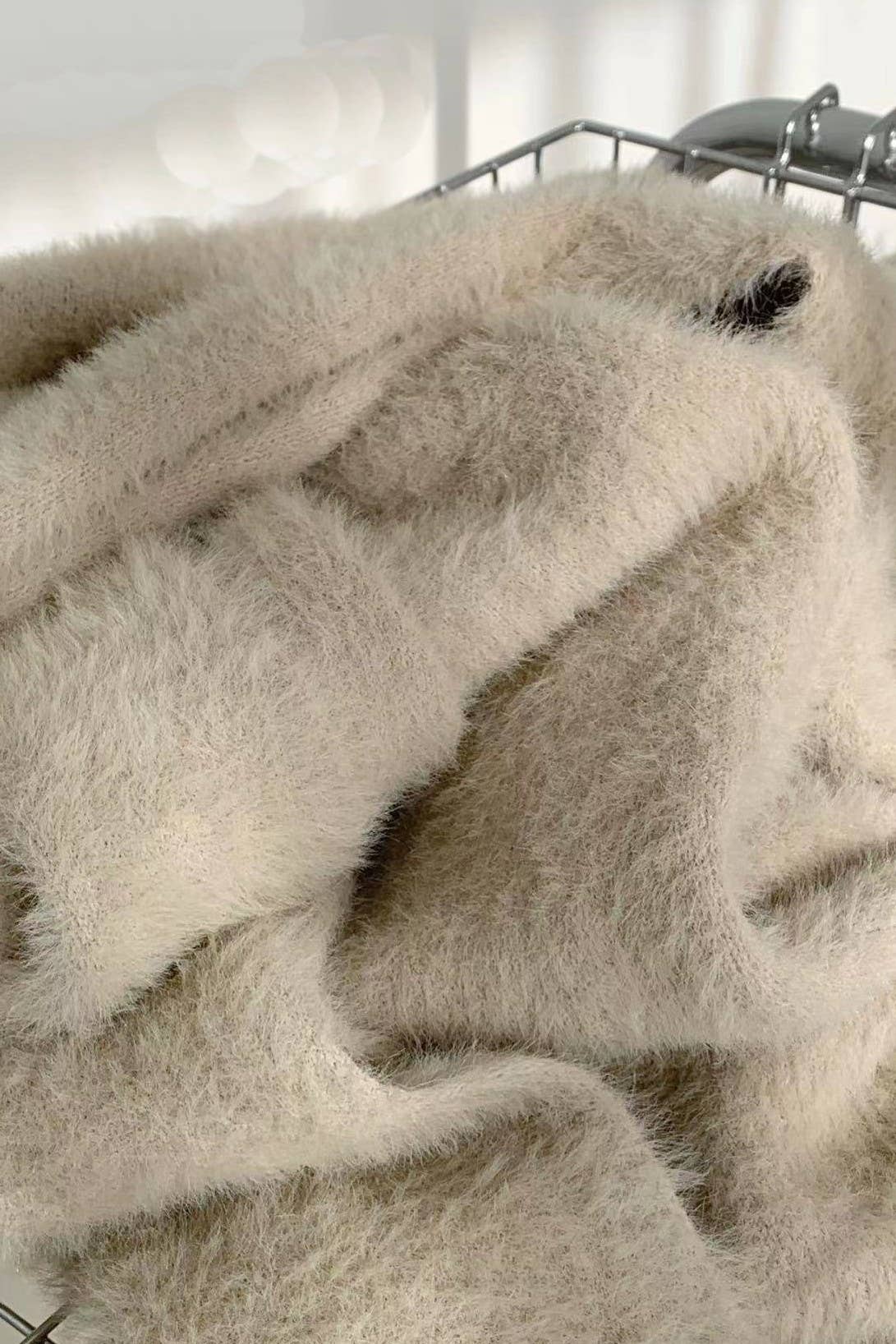 Leisure loose fluffy Knit long Cardigan