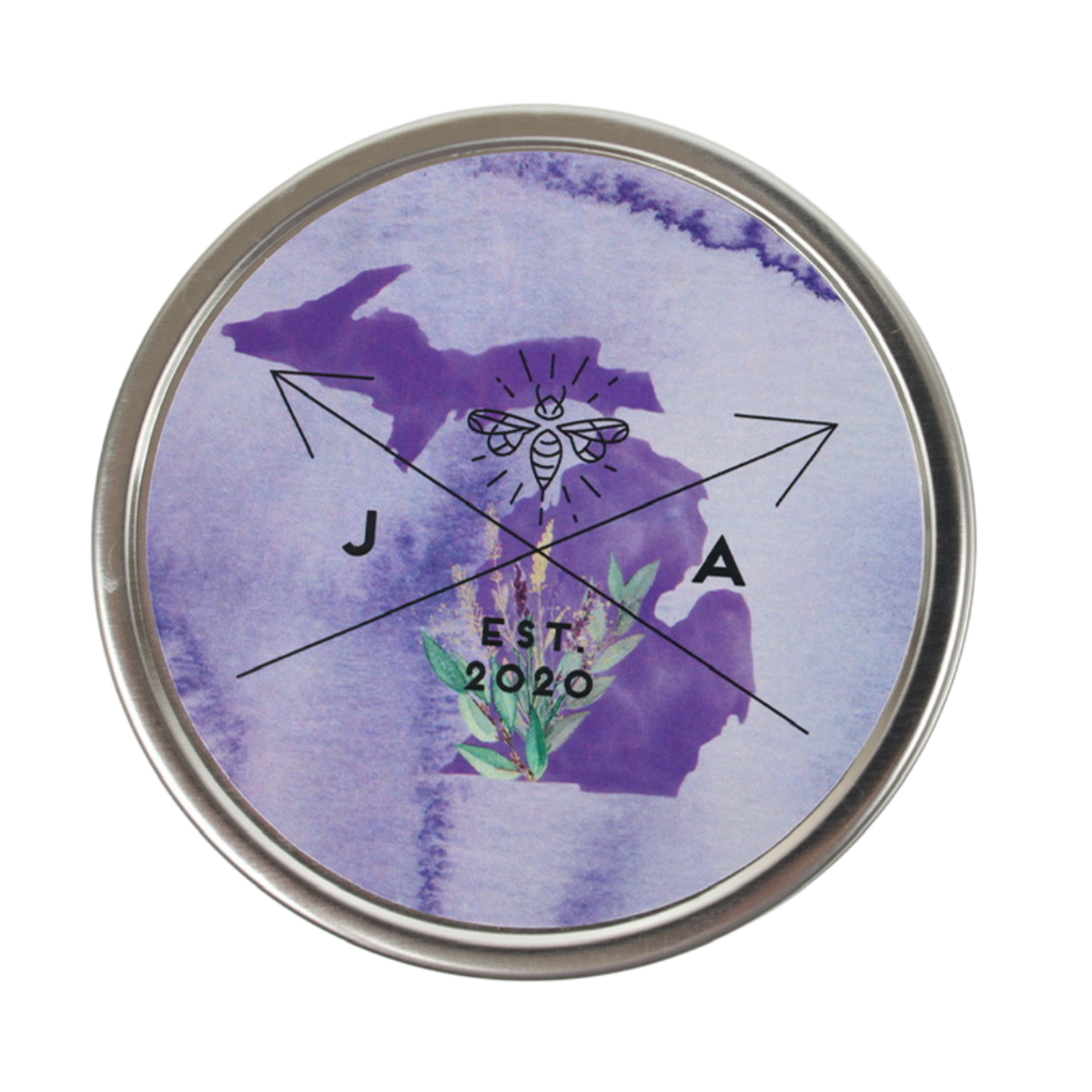 Lake Michigan Lavender Wooden Wick 11 oz Tin Candle