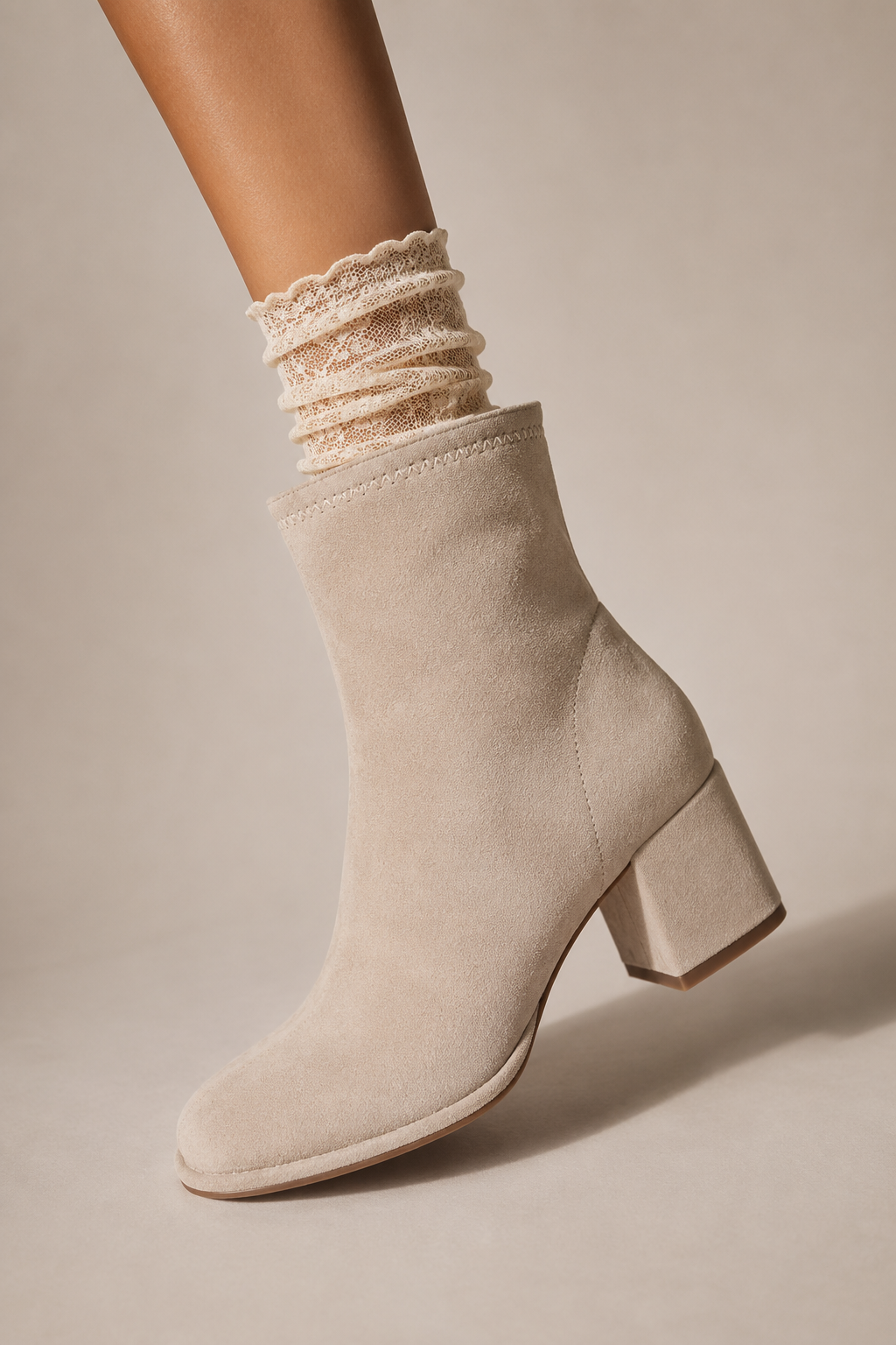 Block Heel Mid Calf Ankle Fall Boot