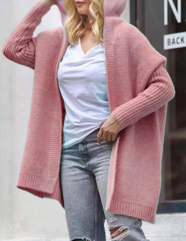 Thickened hoodie knitted cardigan
