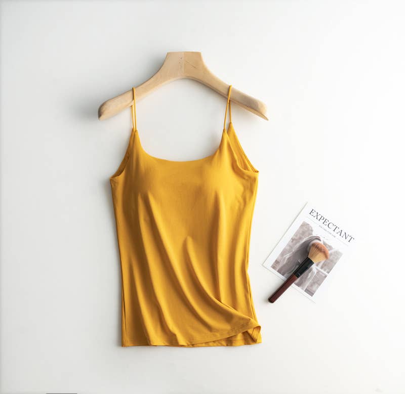 Cotton blend camisole daily regular basic self bra tank top