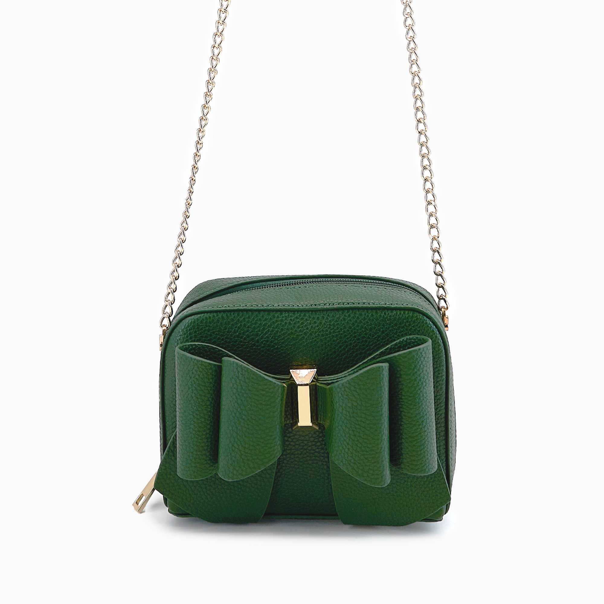 Women's Vegan Leather Long Strap Chloe Bow Mini Crossbody