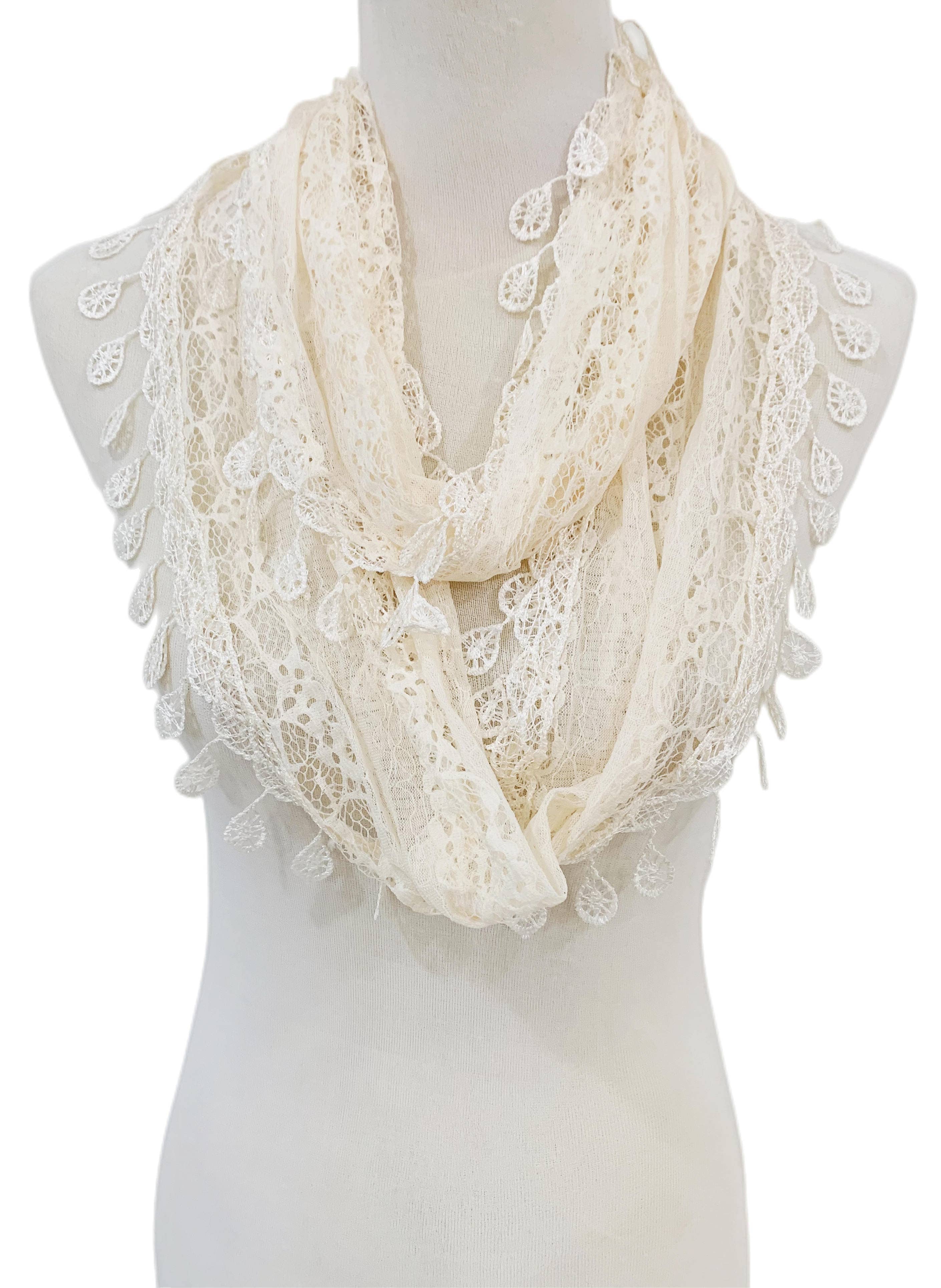 JC014906 Gorgeous Elegant lace Infinity Scarf