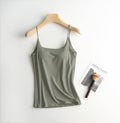 Cotton blend camisole daily regular basic self bra tank top