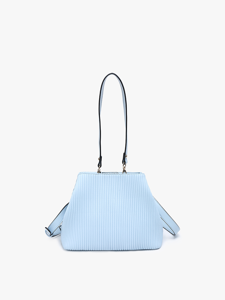 EH2460 Dove Pleated Satchel w/ Large Handle