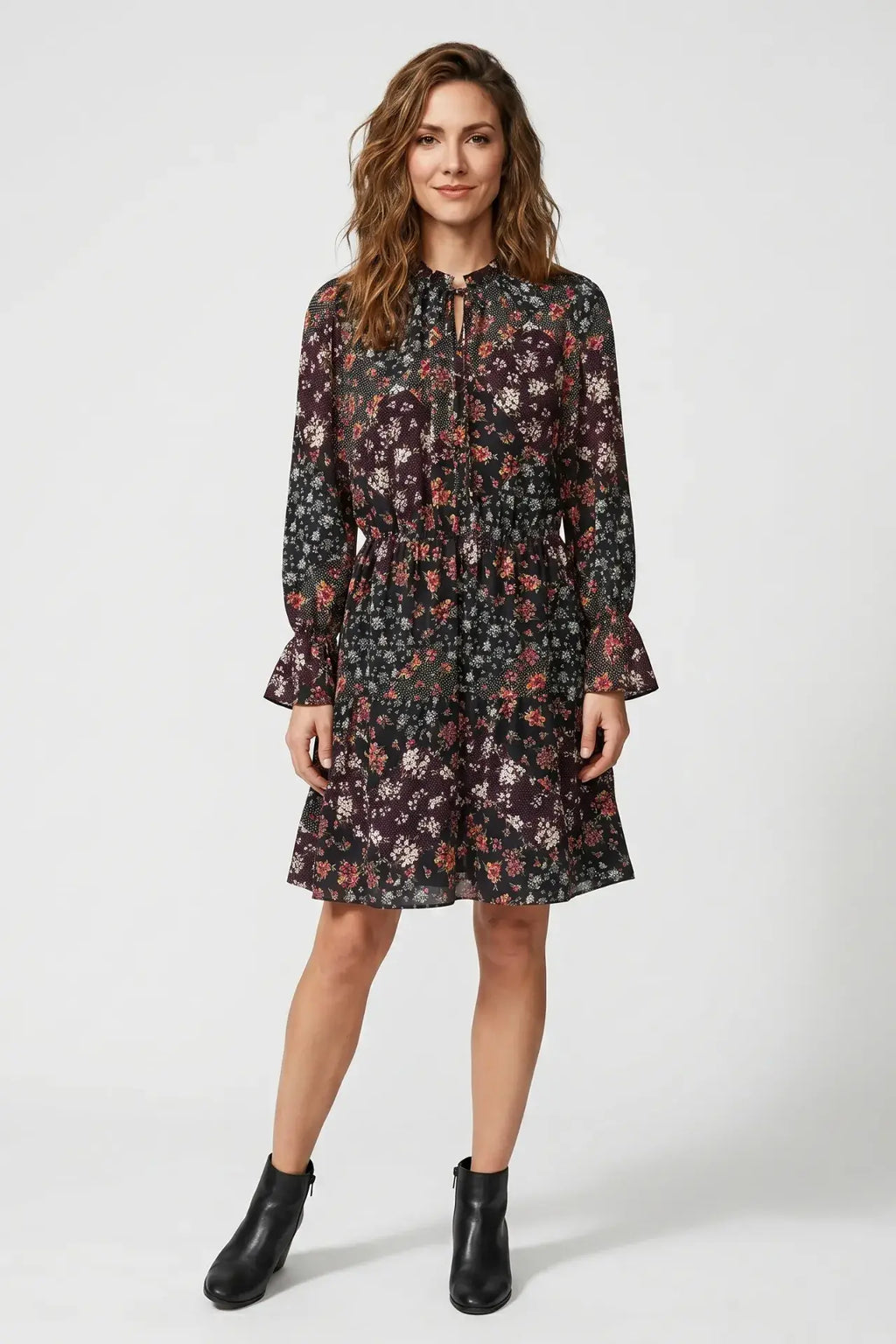 Georgette Floral Tiered Dress