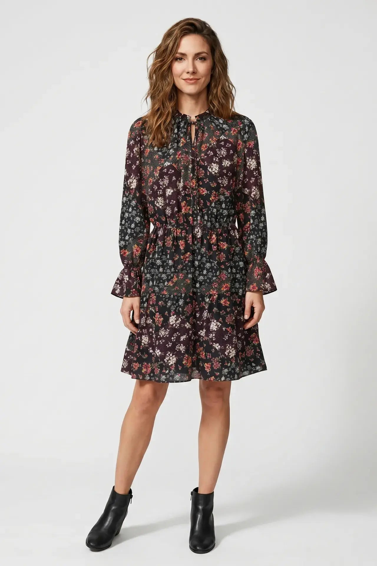 Georgette Floral Tiered Dress