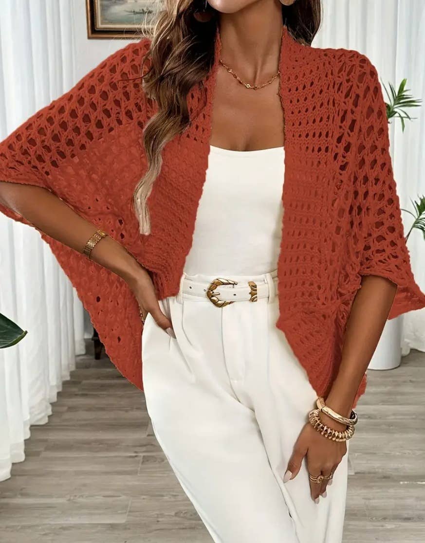 Open Knit BatWing Cardigan Beach Cover Up