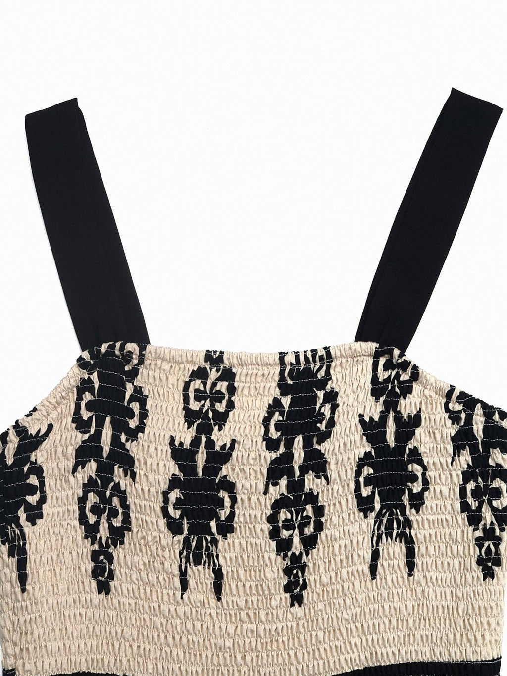 Boho Printed Smocked Midi Dress Vacation Summer