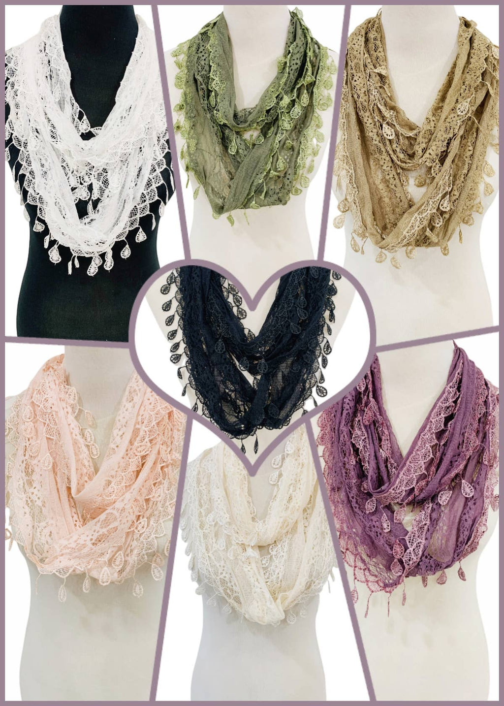 JC014906 Gorgeous Elegant lace Infinity Scarf