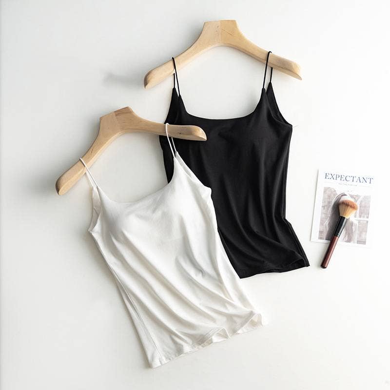 Cotton blend camisole daily regular basic self bra tank top