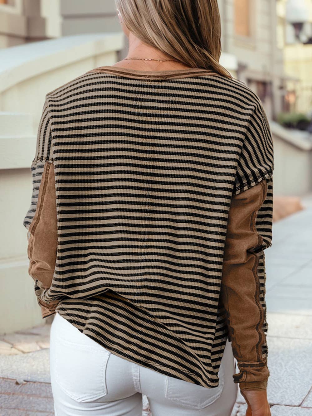 Green Stripe Long Sleeve Top