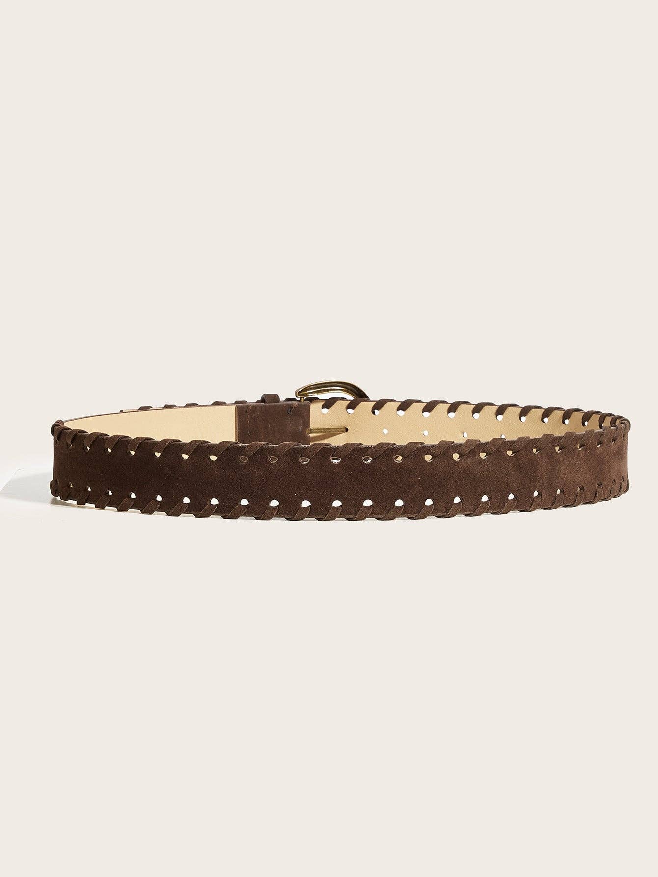 Vintage Braided Edge Pin Buckle Suede Belt MK2LEEP6W6JBT47