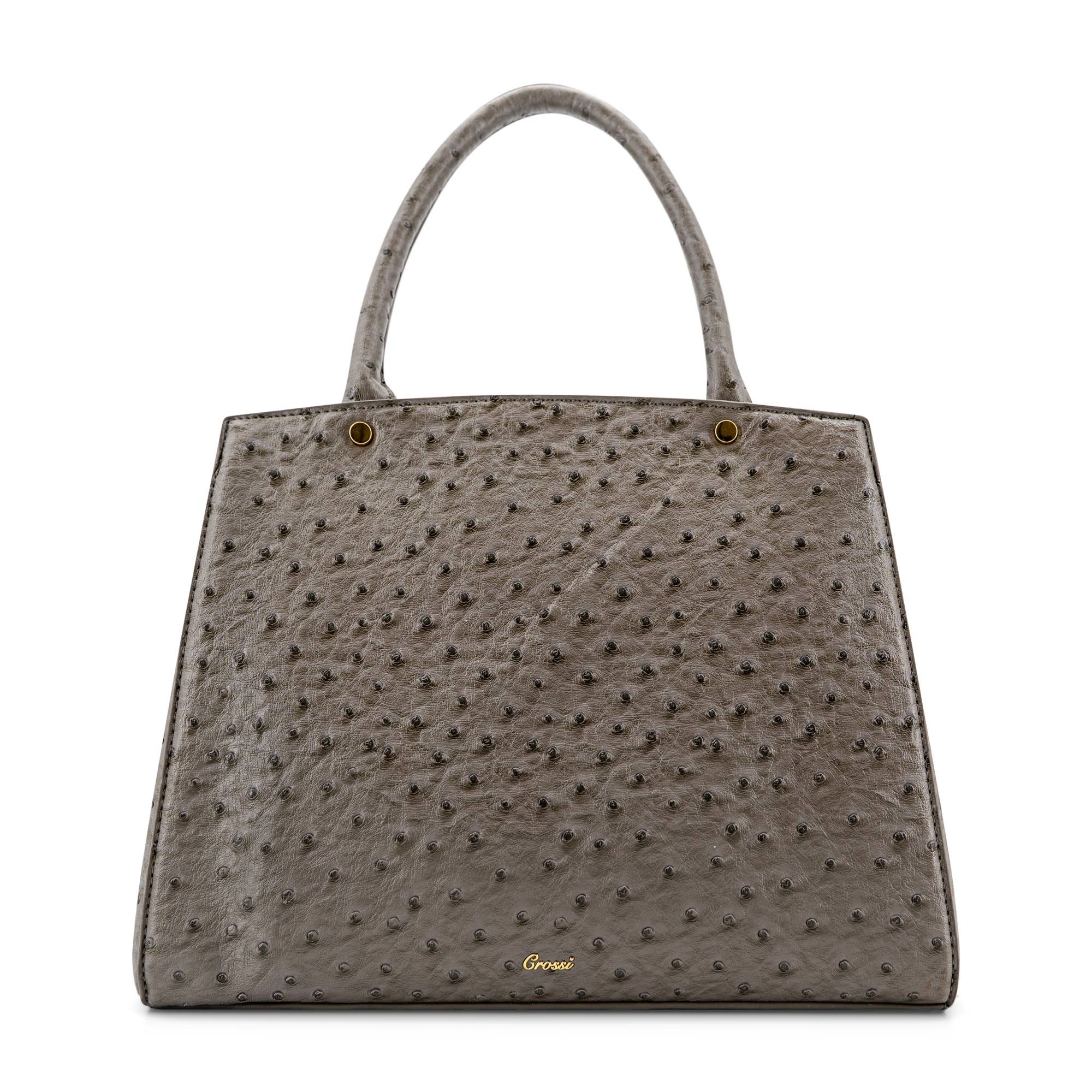 Elodie Embossed Bow Top Handle Purse – Grey Ostrich
