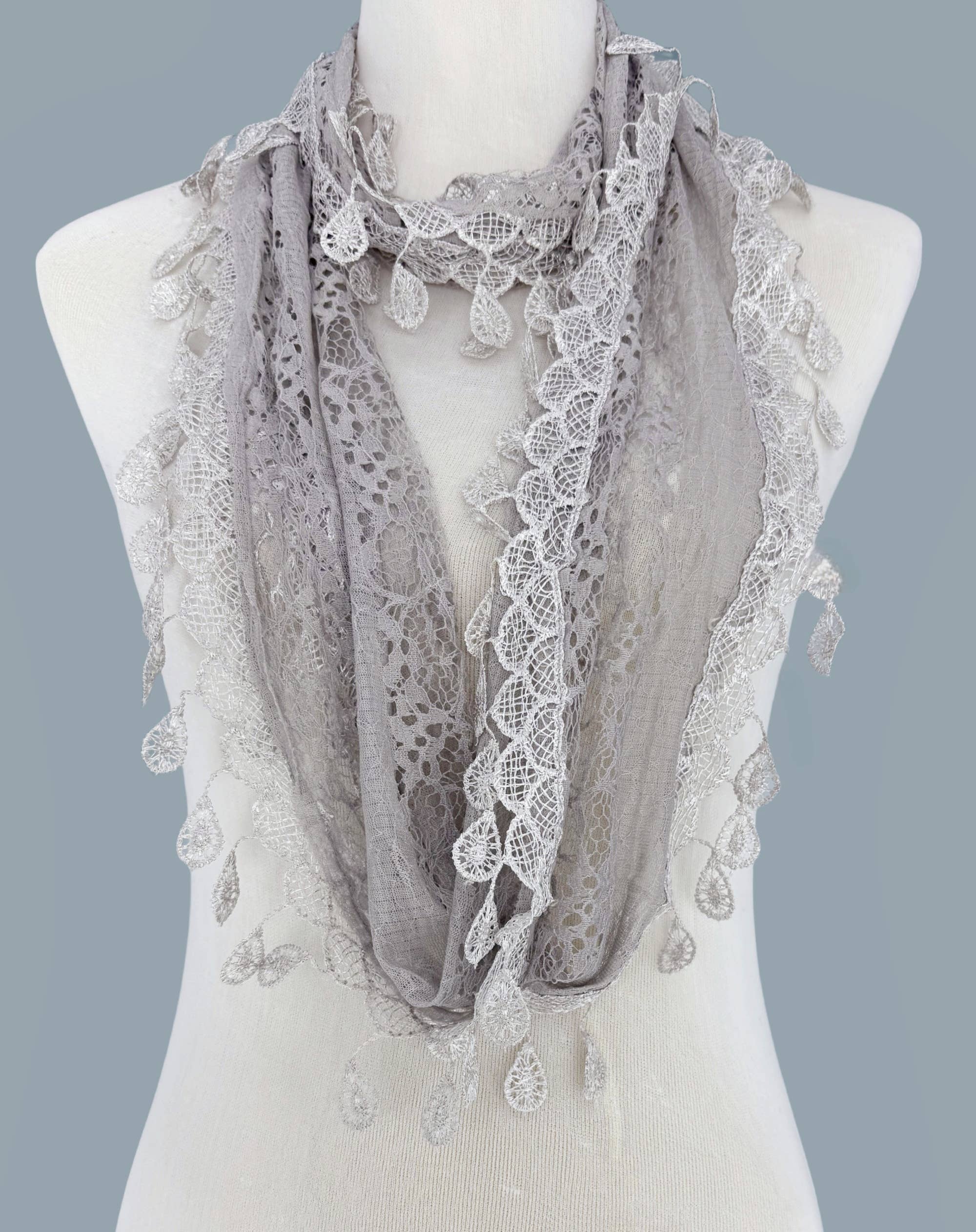 JC014906 Gorgeous Elegant lace Infinity Scarf