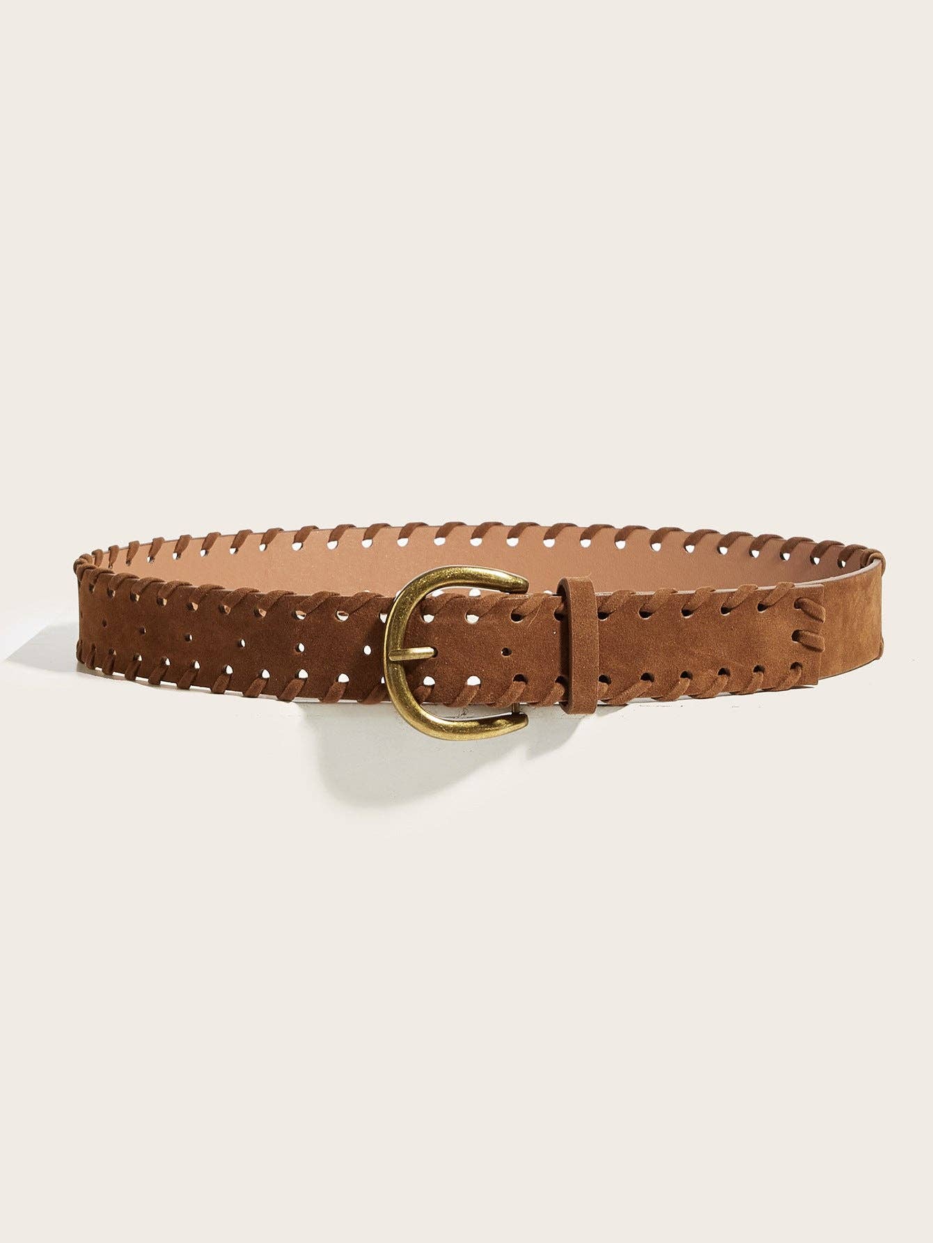 Vintage Braided Edge Pin Buckle Suede Belt MK2LEEP6W6JBT47