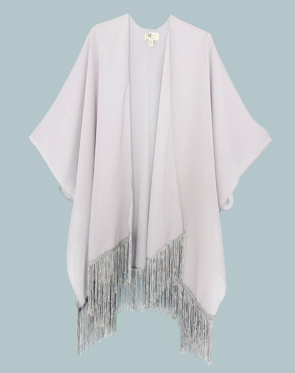 22 Colors-JC070901 Fringe-Detailed Solid Chiffon Kimono