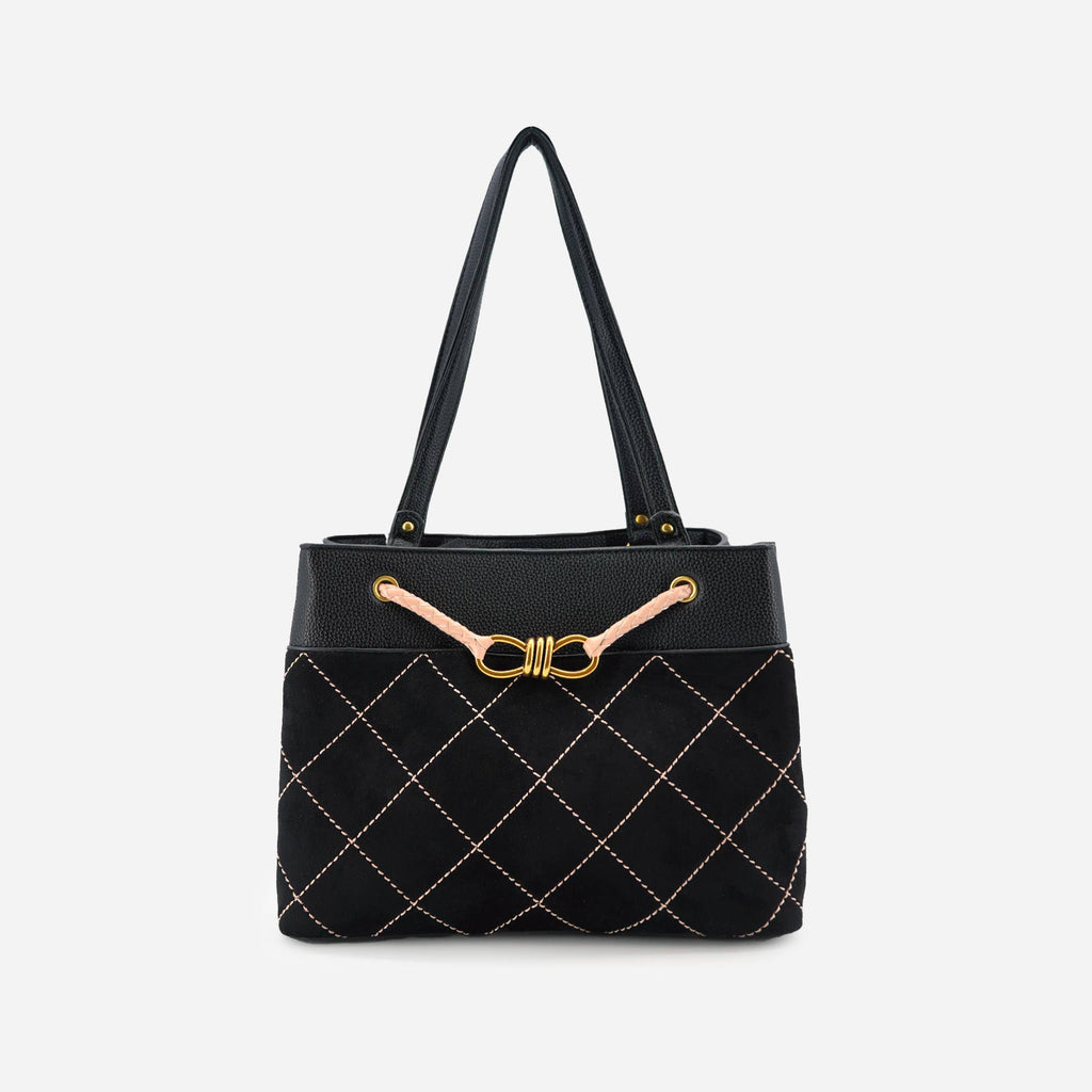 Velvet Knot Quilted Shoulder Women's Tote Bag