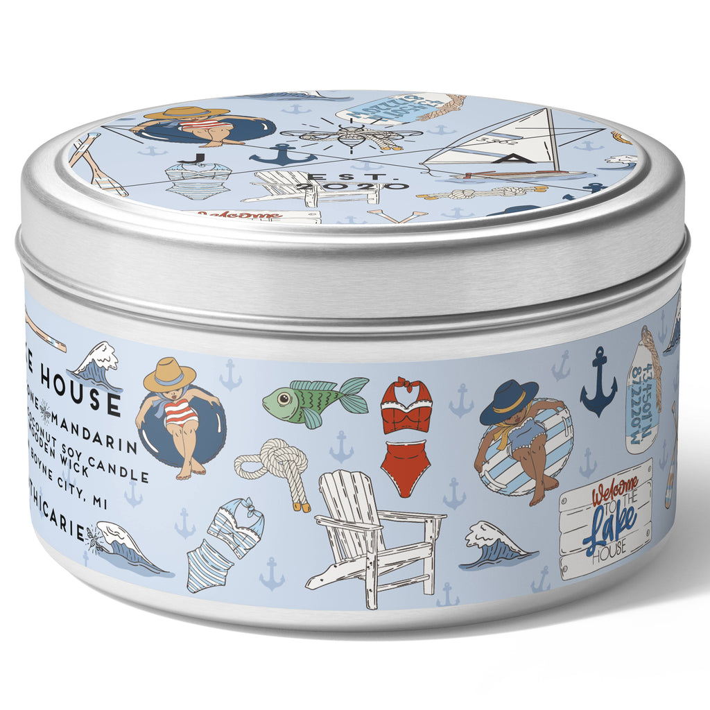 The Lake House Wooden Wick 11 oz Tin Candle