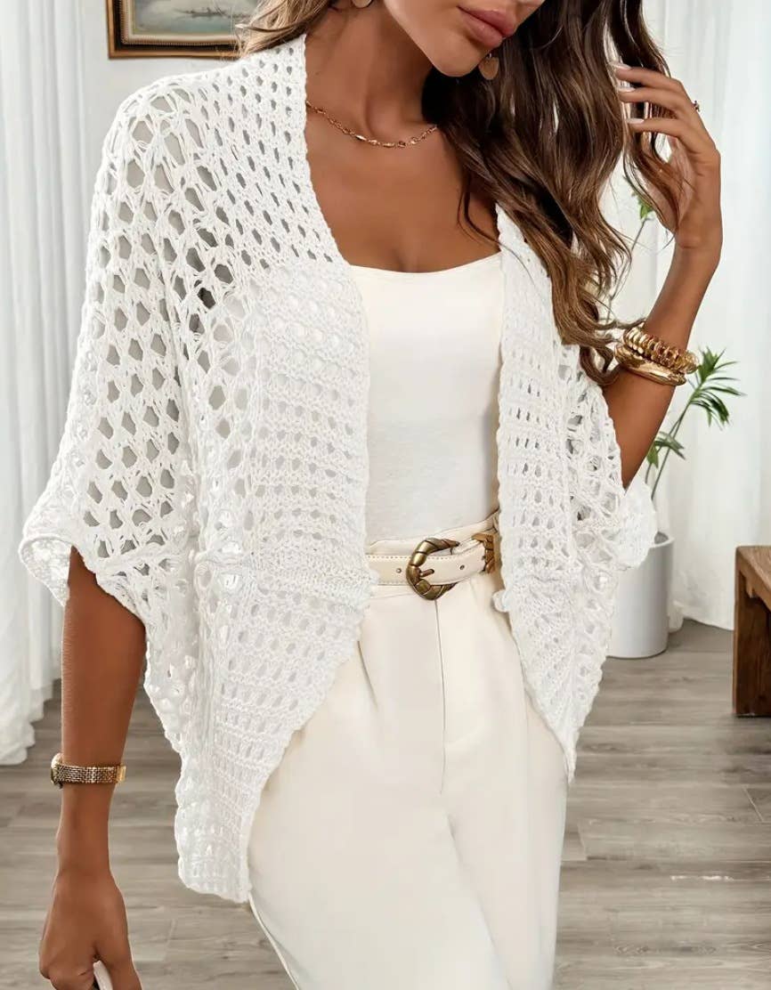 Open Knit BatWing Cardigan Beach Cover Up
