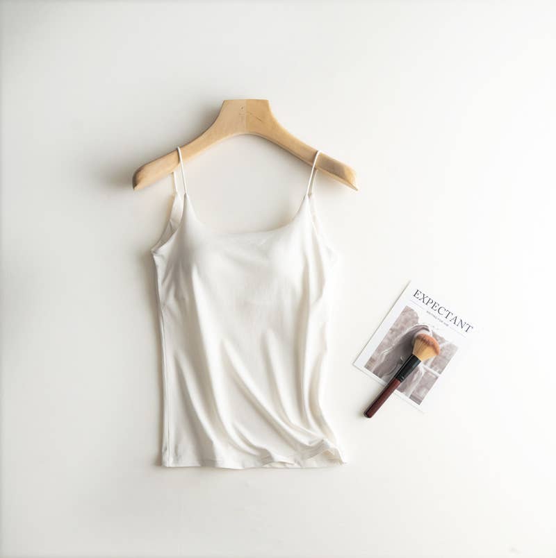 Cotton blend camisole daily regular basic self bra tank top