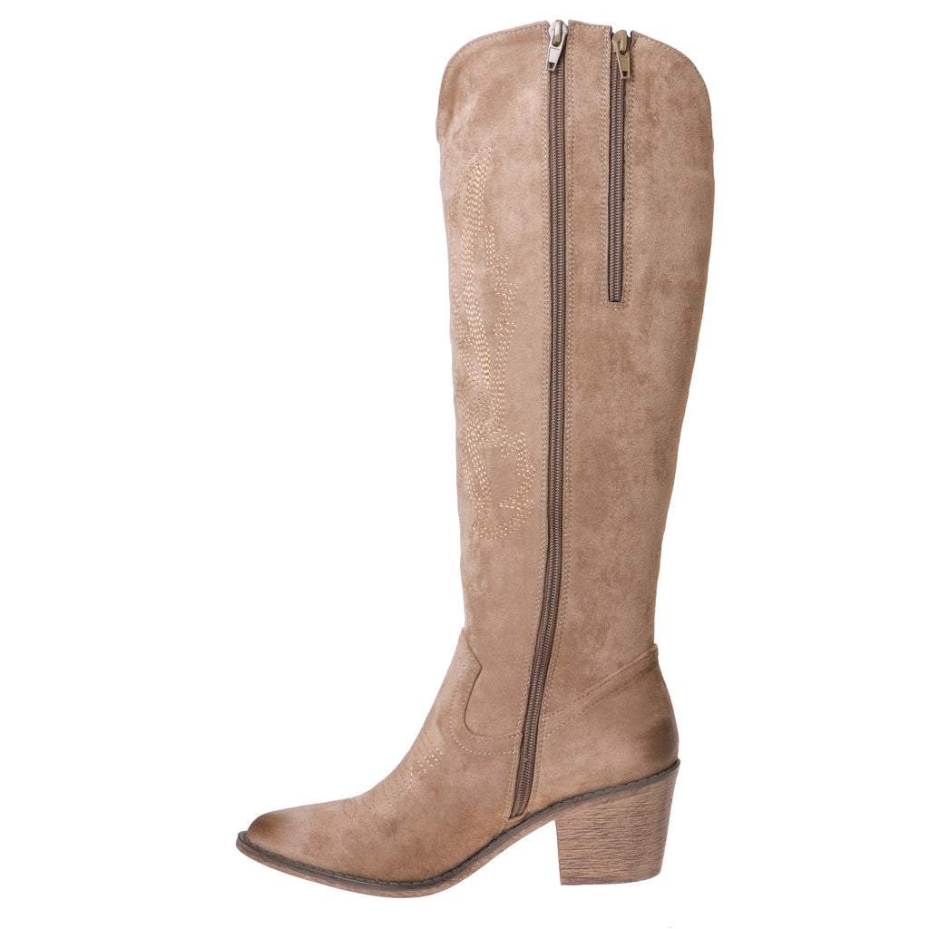 Tall Western Embroidered Block Heel Fall Boot