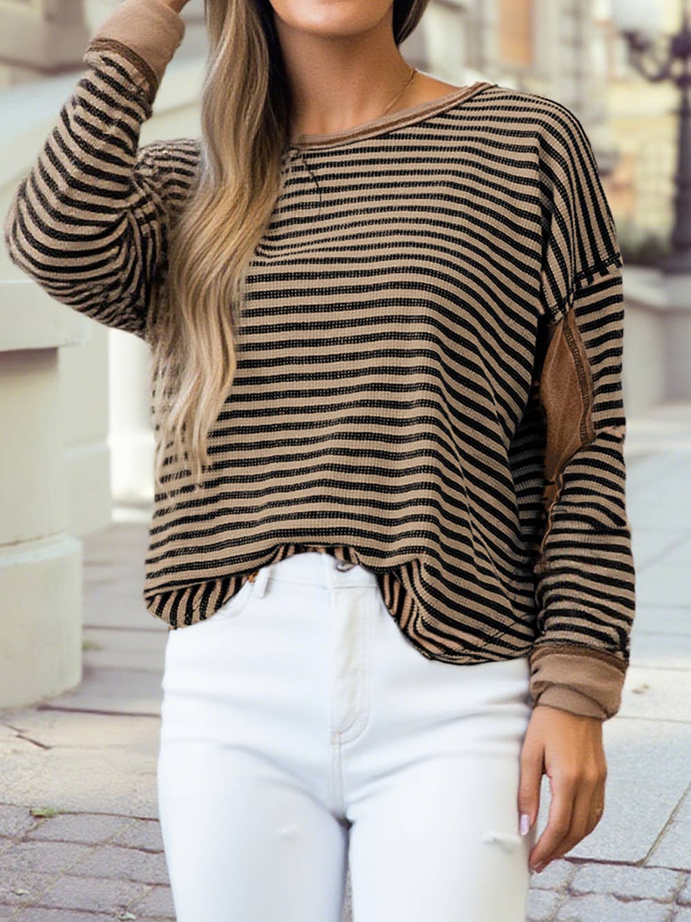 Green Stripe Long Sleeve Top
