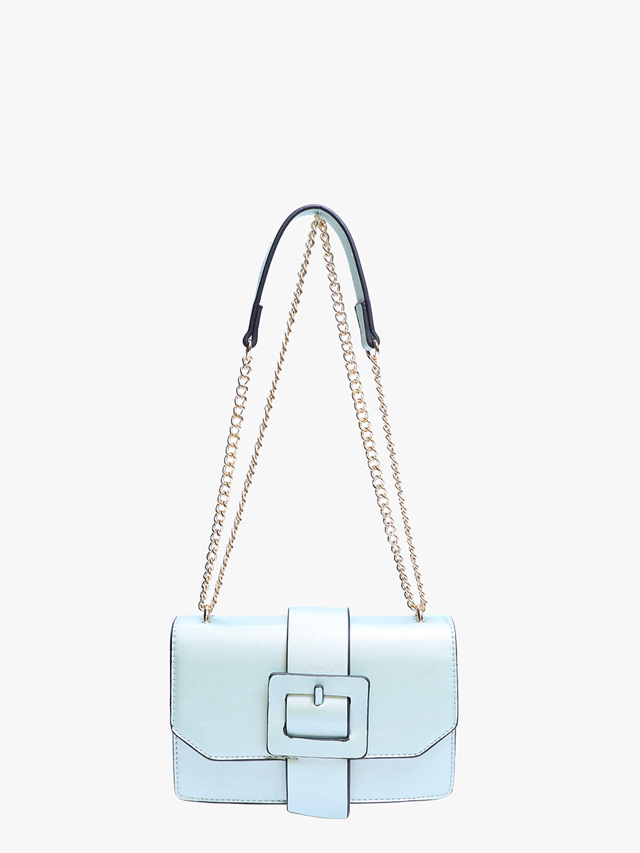 PP2030 Phoebe Buckle Crossbody Bag w/ Chain