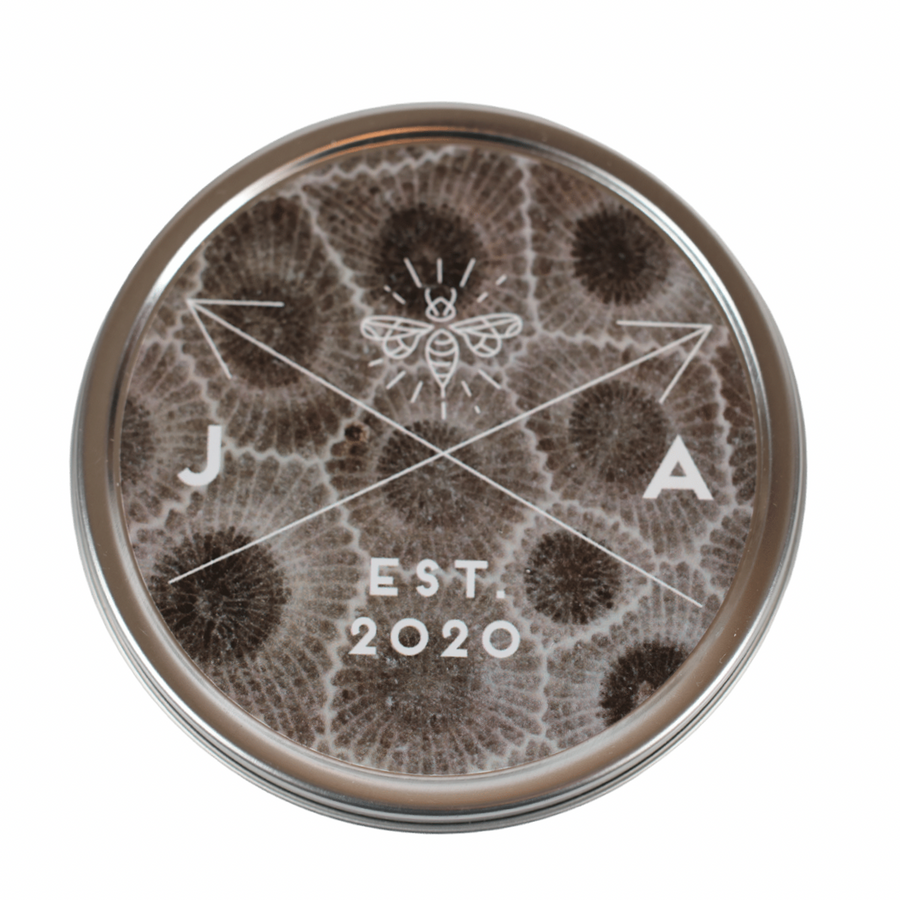 Petoskey Stones® Wooden Wick 11oz Tin Candle- Michigan