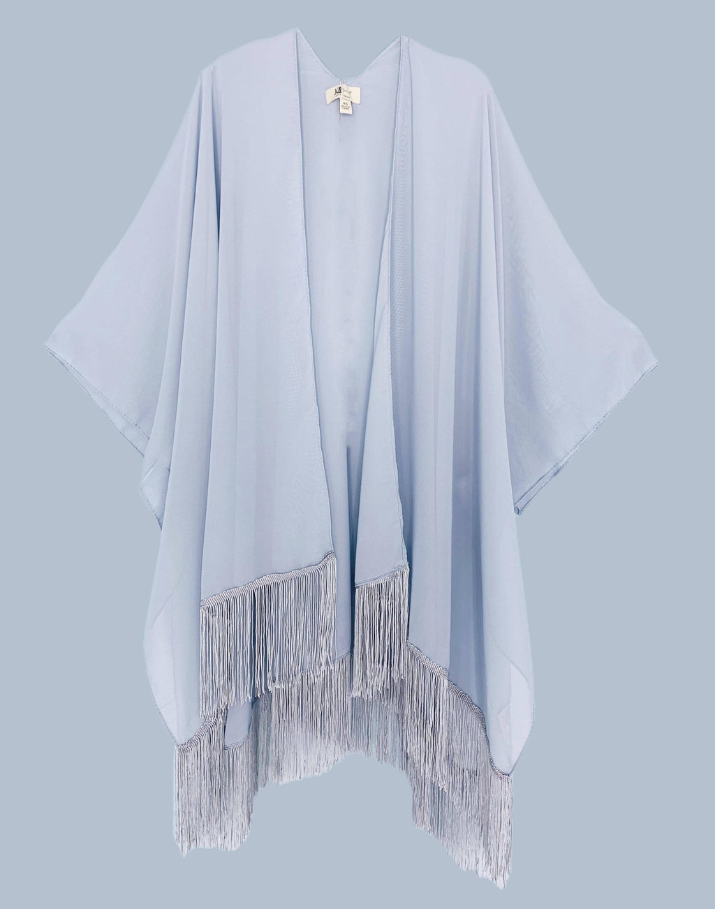 22 Colors-JC070901 Fringe-Detailed Solid Chiffon Kimono
