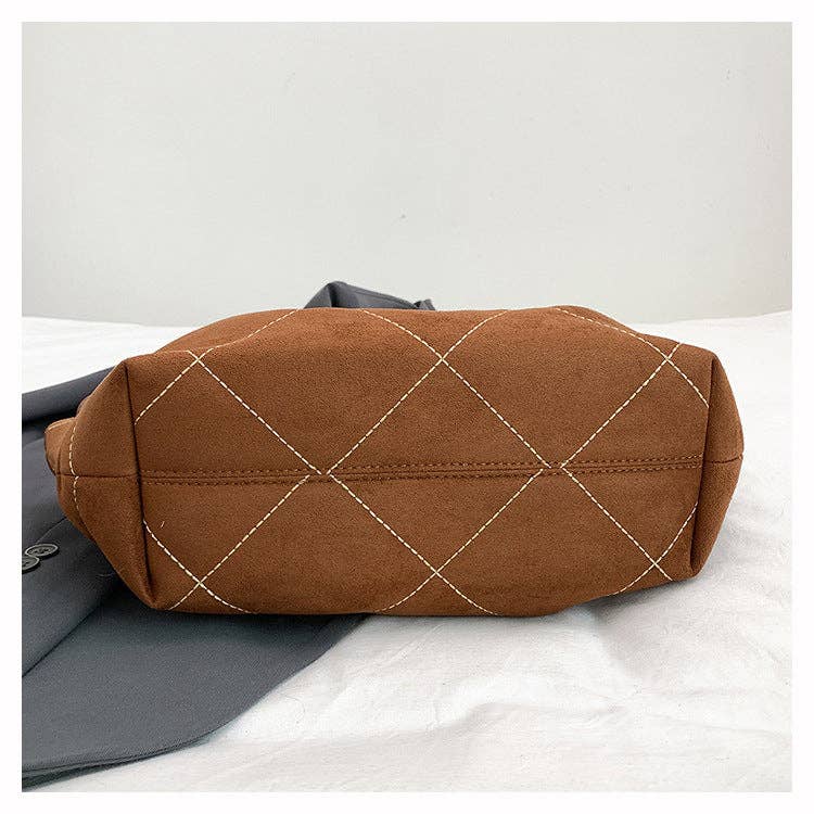 Elegant Quilted Large Capacity Tote Bag 8PU6BBG17