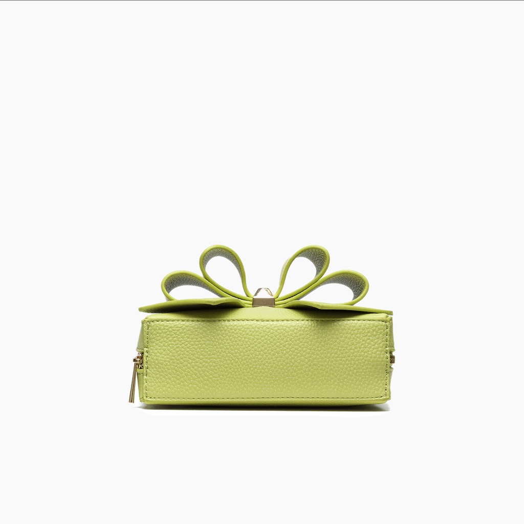 Women's Vegan Leather Long Strap Chloe Bow Mini Crossbody