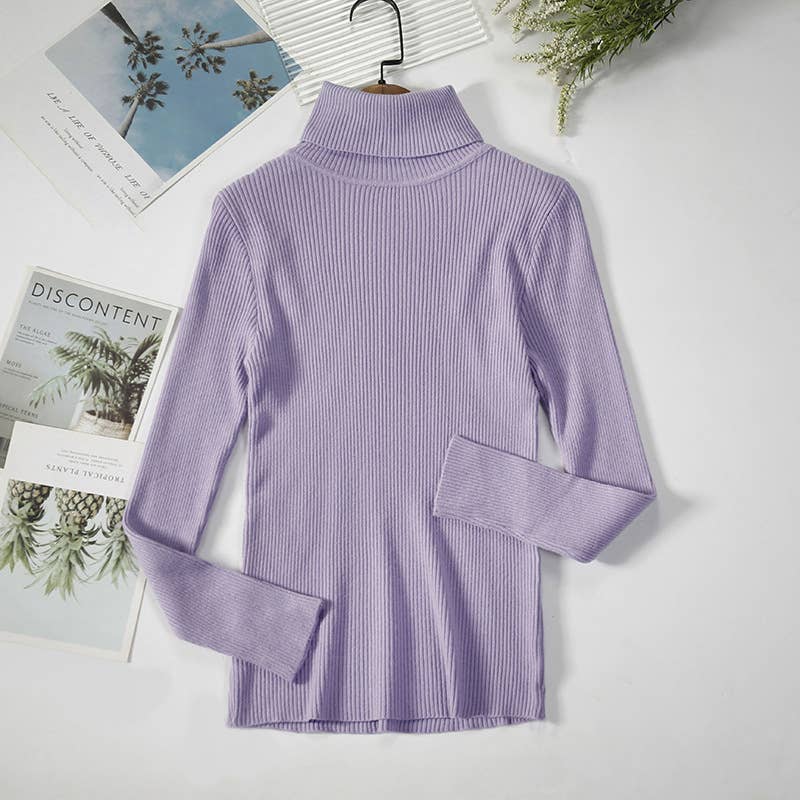 Long Sleeve Knit Turtleneck Sweater