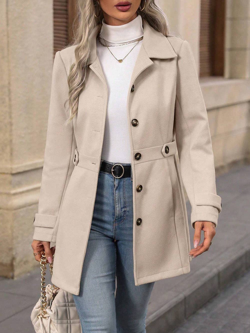 Lapel Suit Neckline Slim Fit Thin Coat Jacket