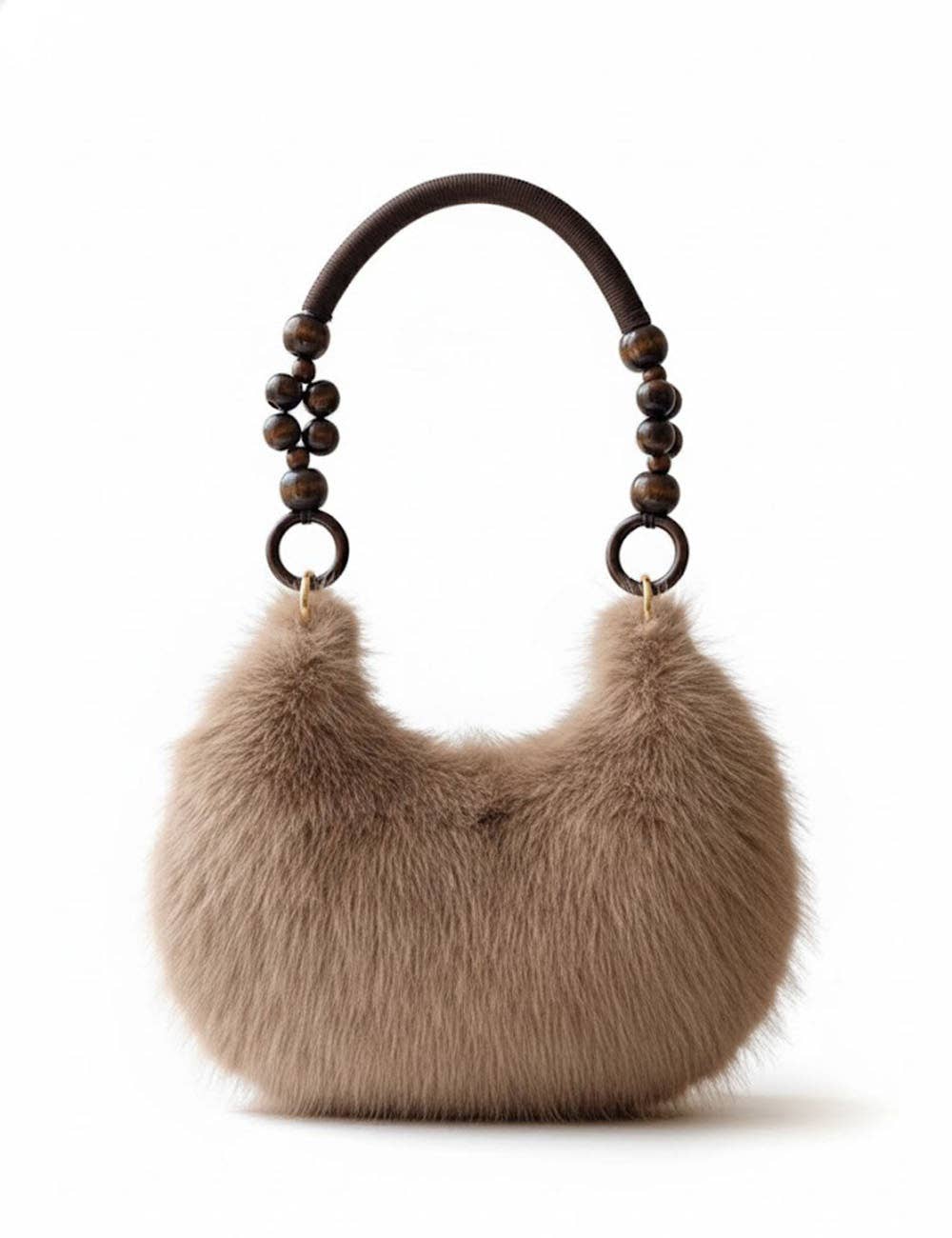 Winter Solid Soft Fluffy Underarm Handbag MK2BLW6W10BBG700