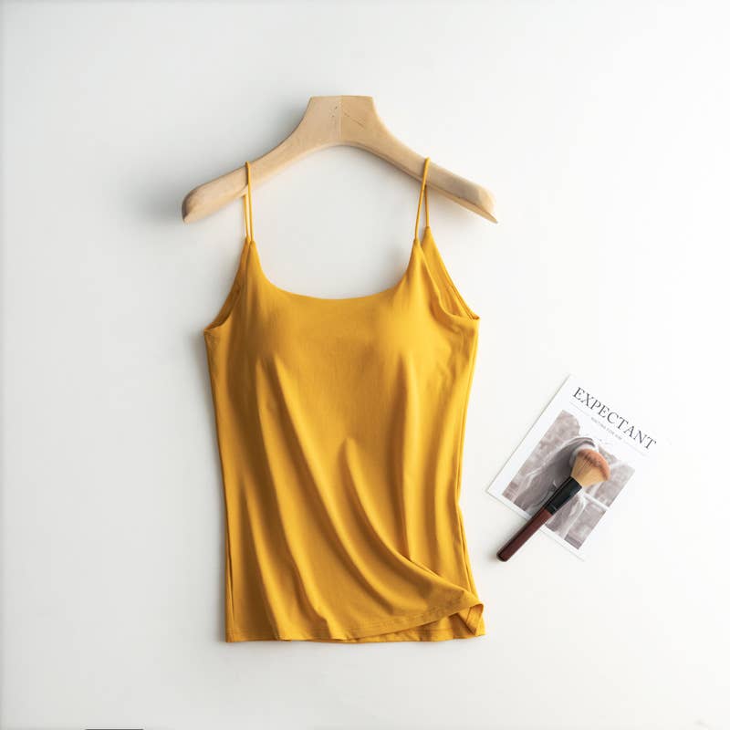 Cotton blend camisole daily regular basic self bra tank top