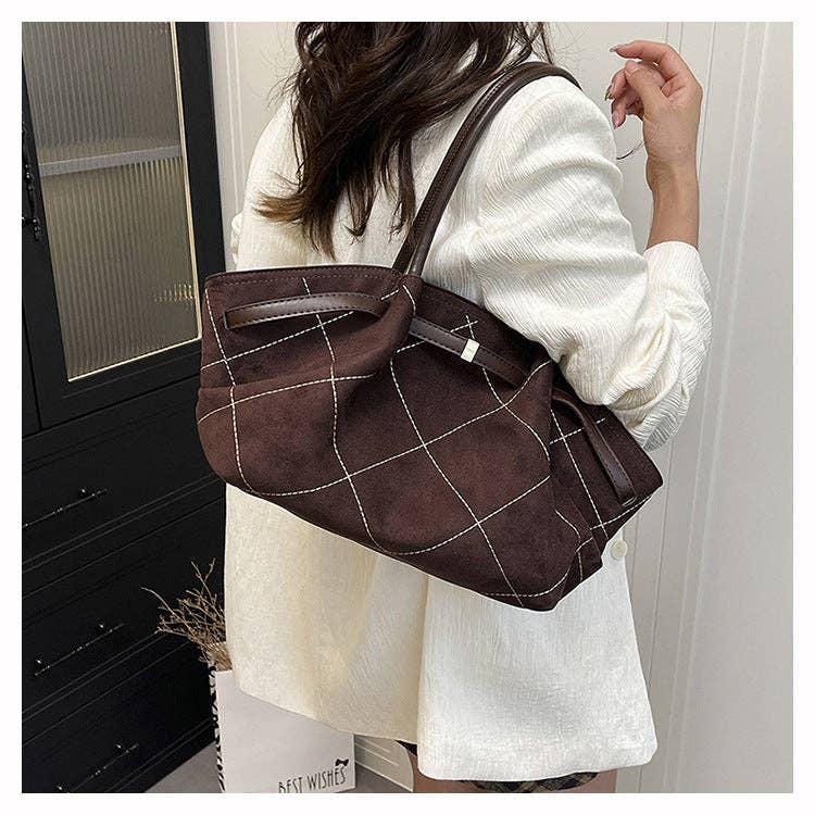Elegant Quilted Large Capacity Tote Bag 8PU6BBG17